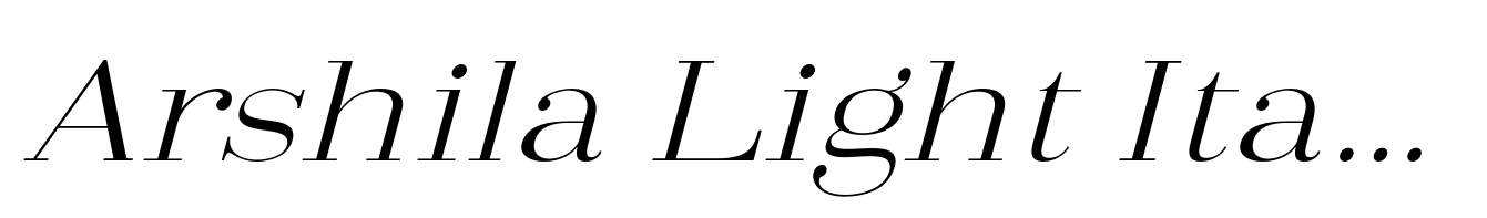 Arshila Light Italic Expanded